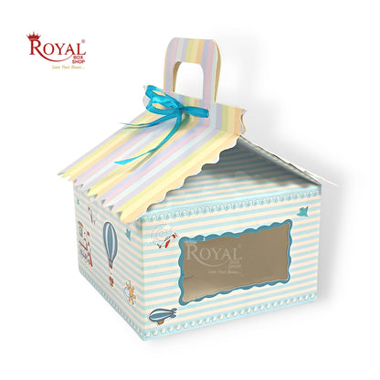 Blue Balloon Hut Gift Boxes I 6"x6"x4" Inch I Baby Showers, Birthdays, Announcements
