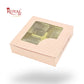 4 Cavity Chocolate Boxes with Window | 3.75 x 3.75 x 1 inches | Beige | B2B
