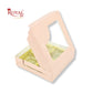4 Cavity Chocolate Boxes with Window I 3.75 x 3.75 x 1 inches I Beige