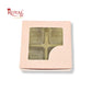 4 Cavity Chocolate Boxes with Window I 3.75 x 3.75 x 1 inches I Beige