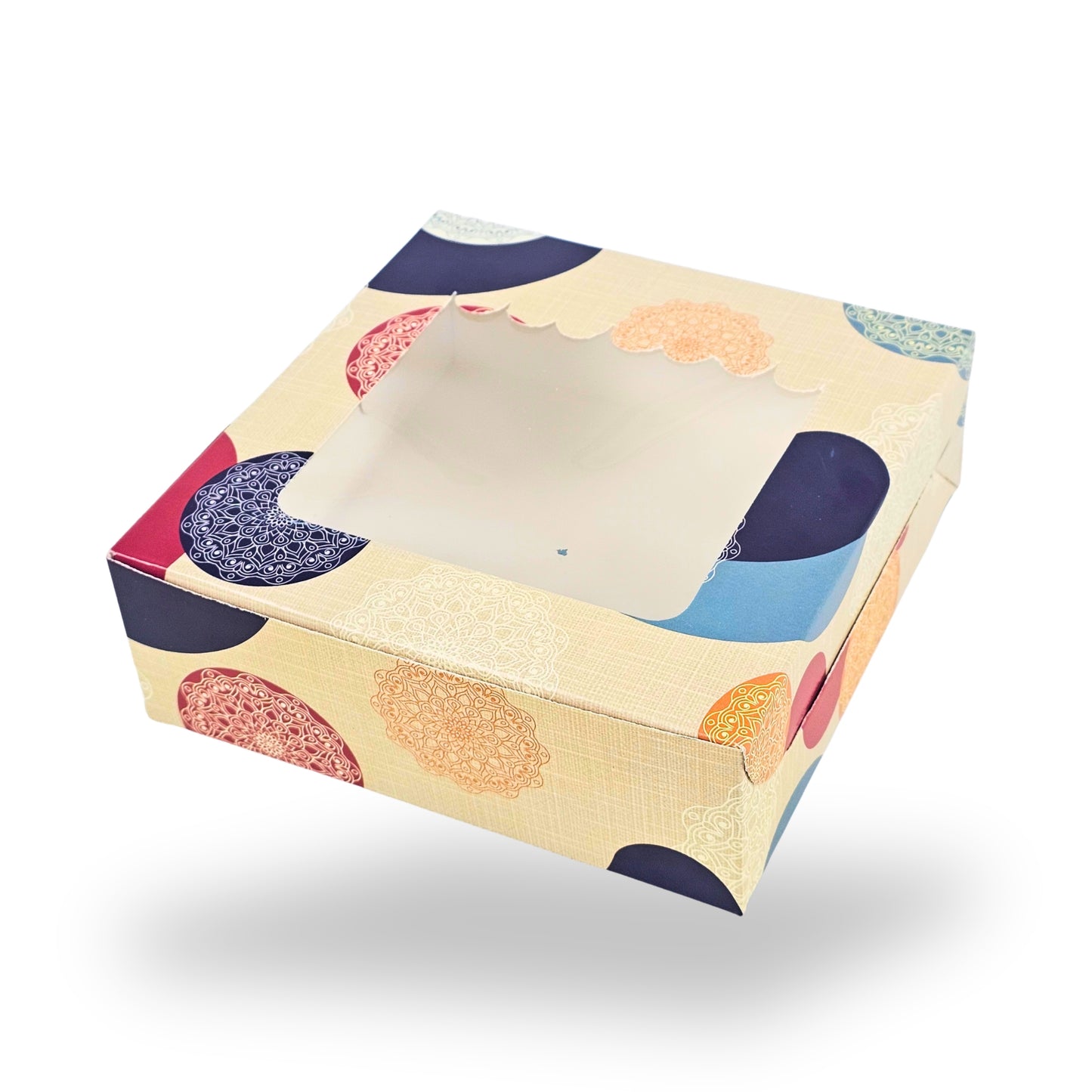 4pc Brownie Window Box | 6x6x2 inches | Mandla print