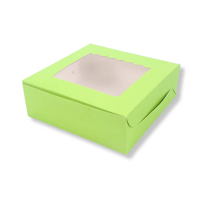 4pc Brownie Window Box | Green Color | 6x6x1.75" Inches | B2B