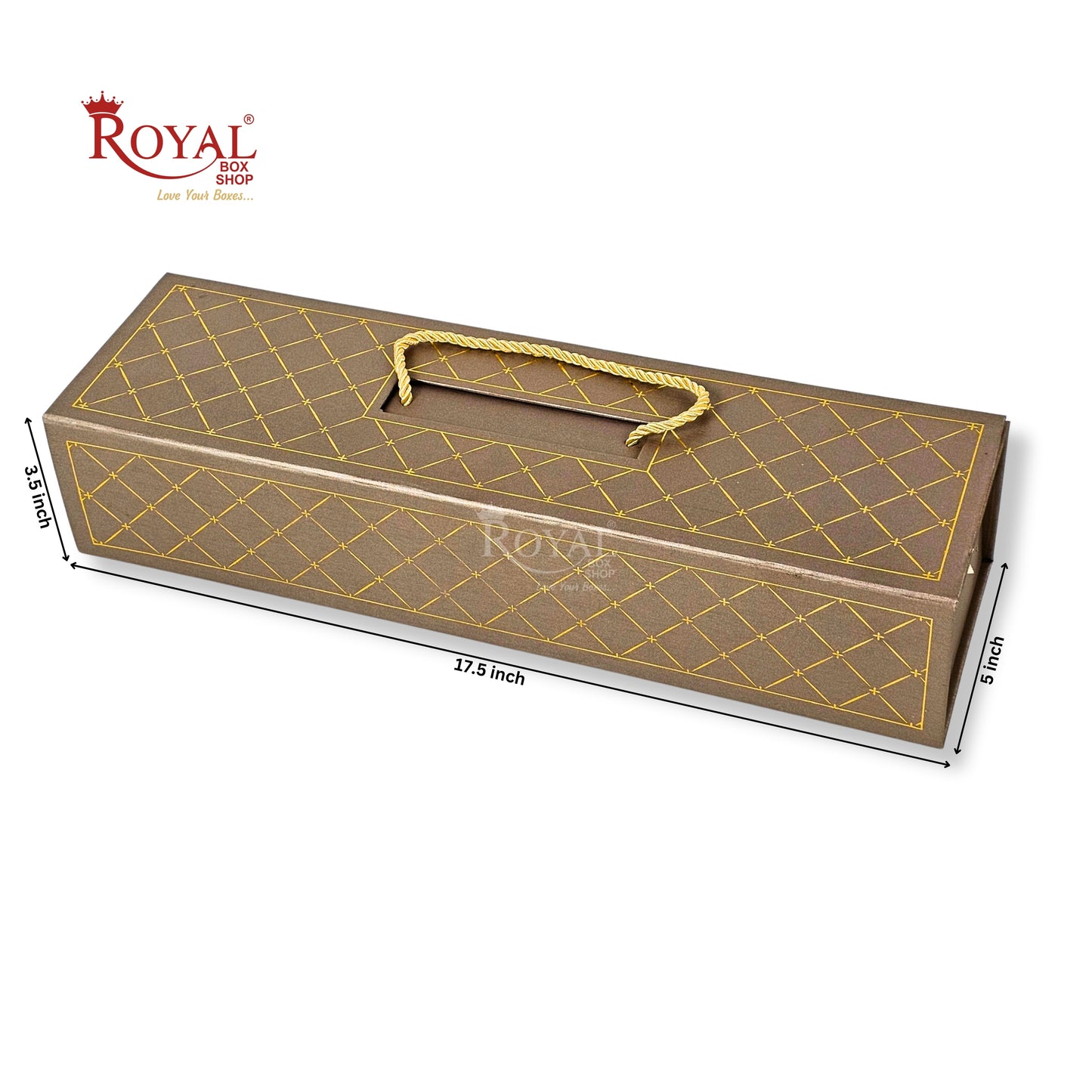 Premium 4 Jar Rigid Hamper Box I RBK-163 I Brown with Golden Foiling Print