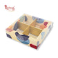 4pc Brownie Hamper Box with Transparent Lid | 6x6x2 inches | Cream Mandala print