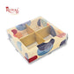 4pc Brownie Hamper Box with Transparent Lid | 6x6x2 inches | Cream Mandala print