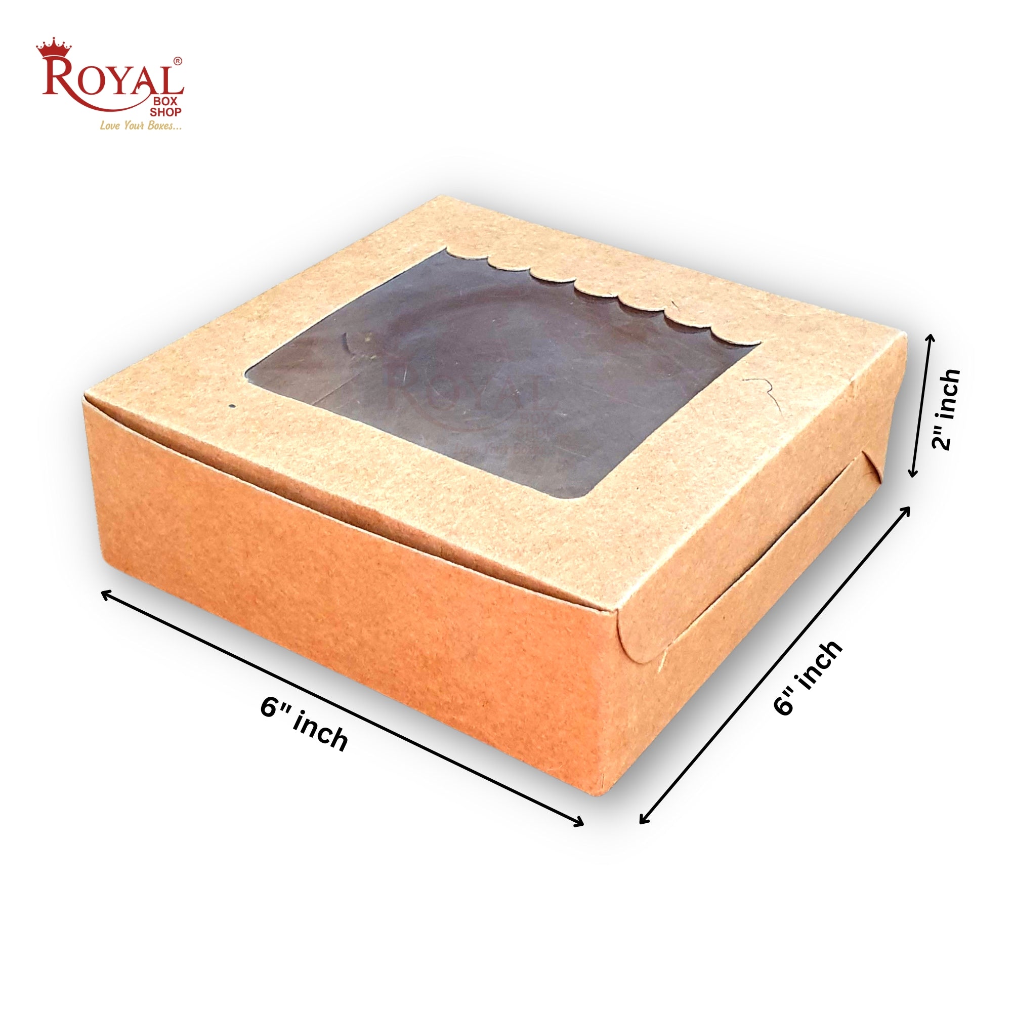 4pc Brownie Window Box | Kraft Brown Color | 6