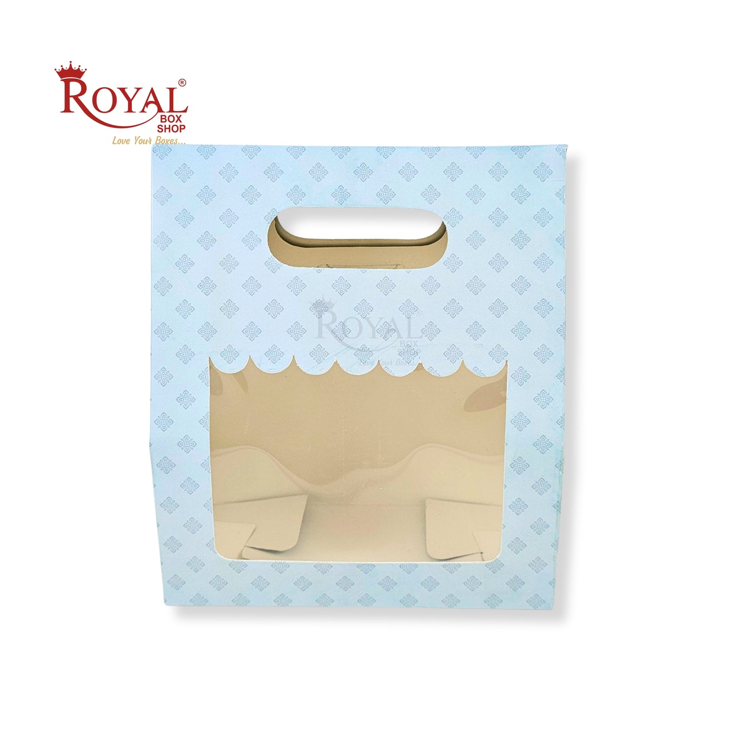 2 Mason Jar Paper Carry Bags I 7x3.75x8" inches I Blue I Party Gifts, Macarons Box, Muffin Box, Donut Box