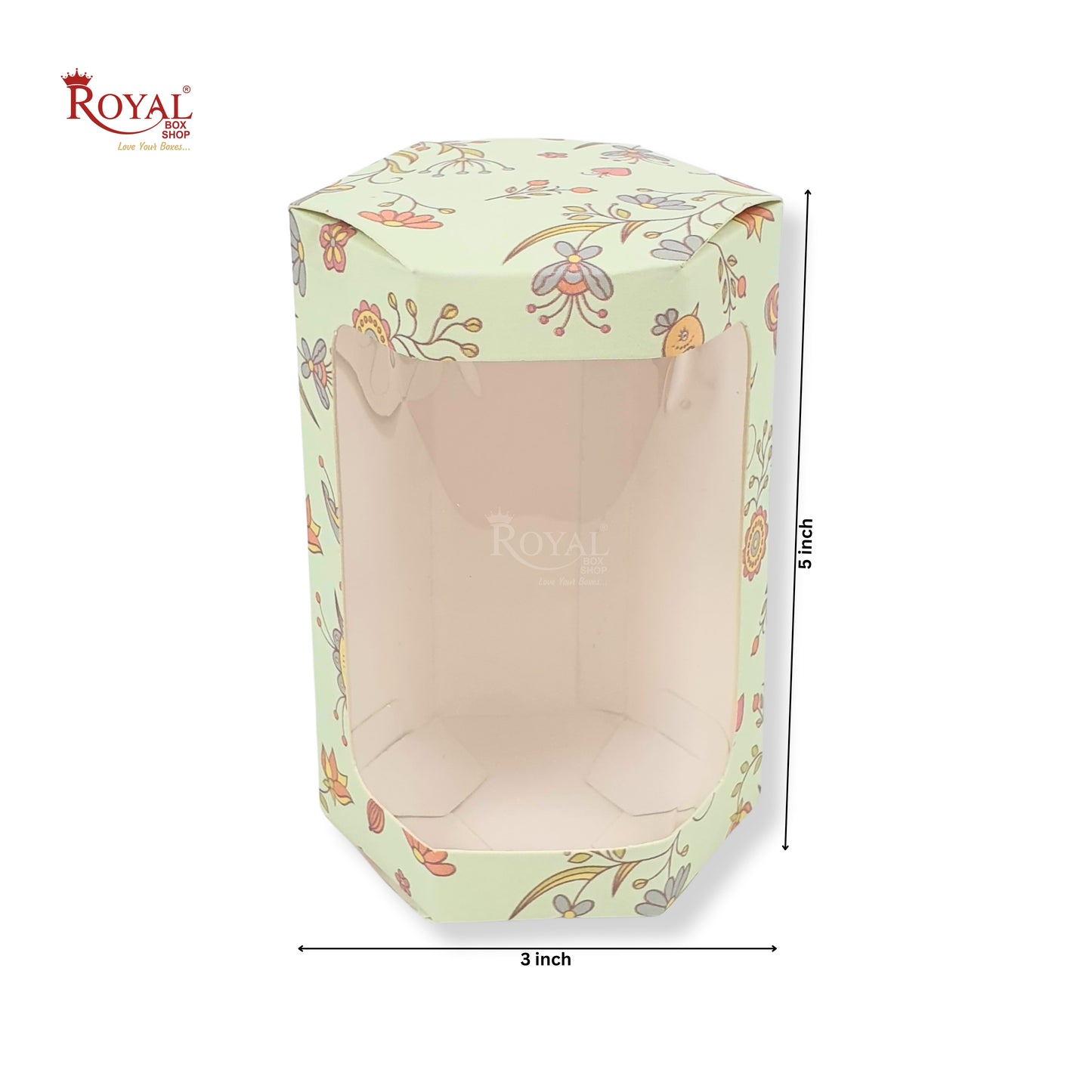 Cookies Box with Window I Size 5x3x3 inches I Green Floral