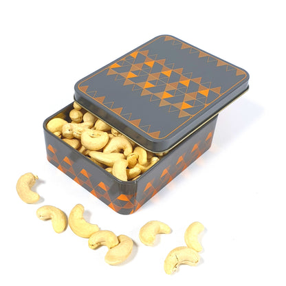 Premium Tin Box I Golden Foiling I 4x4.75x1 Inches I Grey Color