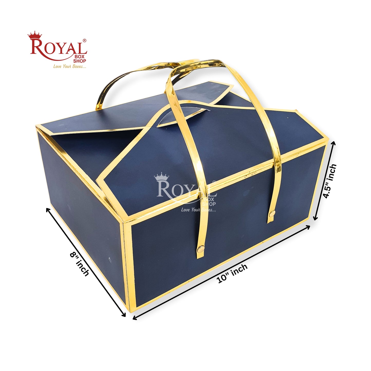 Premium Gift Hamper Bags I Gold Foiling 10x8x4.5 Inch I I Navy Blue I Occasion Gifting Hamper Bags