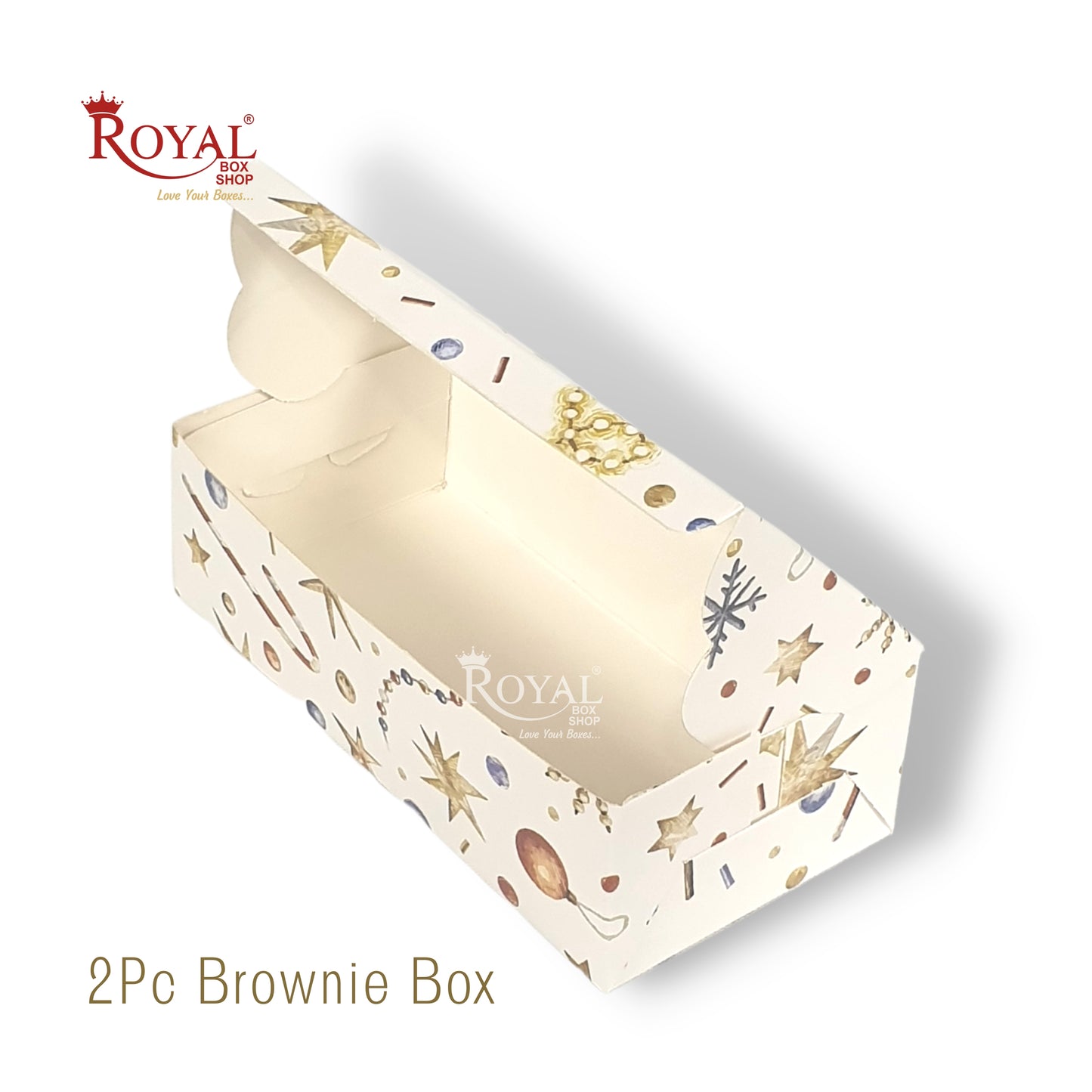 2pc Brownie Window Christmas Box I White Color I 6"x3"x1.75" inches I For Christmas, Return Favor Gifting