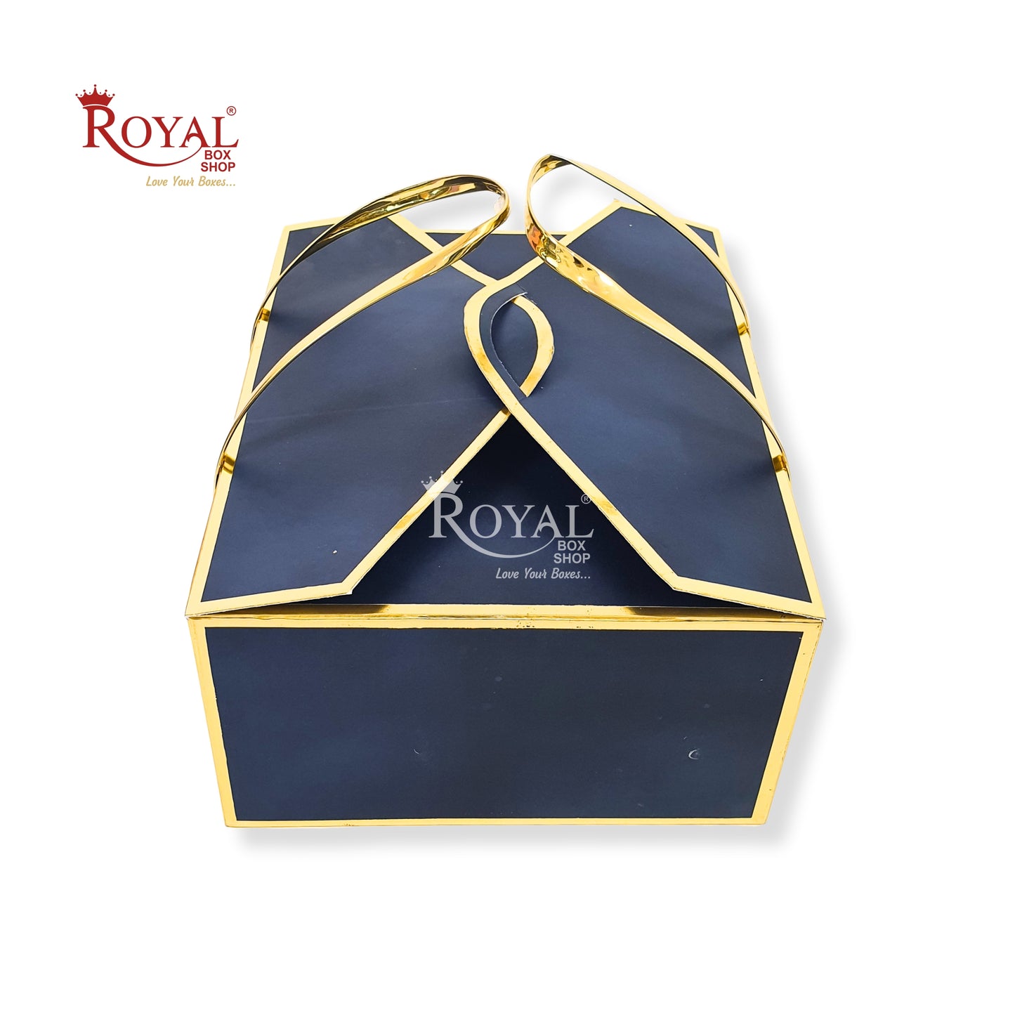Premium Gift Hamper Bags I Gold Foiling 10x8x4.5 Inch I I Navy Blue I Occasion Gifting Hamper Bags