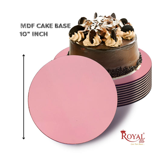 10" Inch MDF Cake Base Board Round Shape I Pink Color