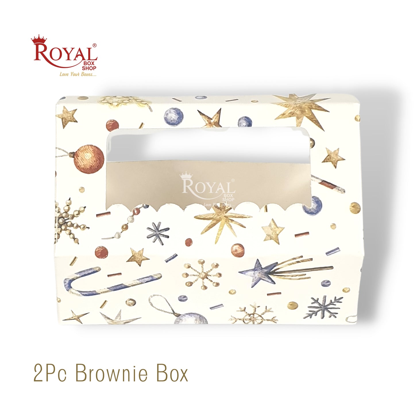 2pc Brownie Window Christmas Box I White Color I 6"x3"x1.75" inches I For Christmas, Return Favor Gifting