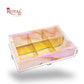 6pc Brownie Hamper Box with Transparent Lid | 9x6x2 inches | Pink Marble Print