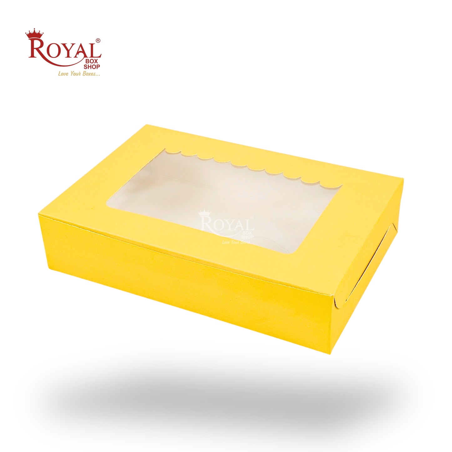 6pc Brownie Window Box I 9x6x1.75 Inches I Mustard Yellow