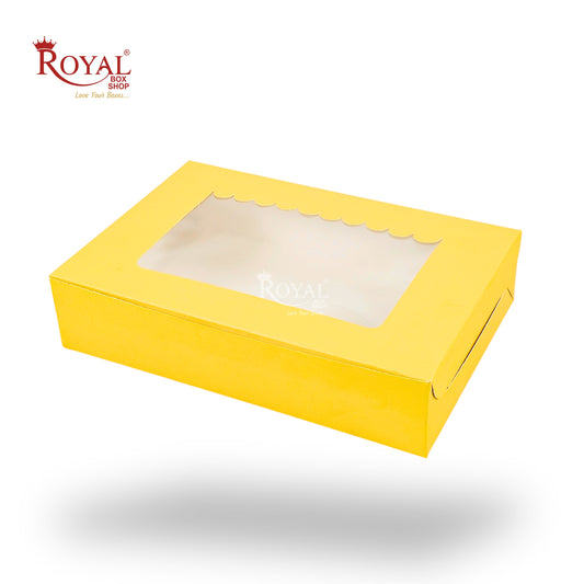 6pc Brownie Window Box I 9x6x1.75 Inches I Mustard Yellow I B2B