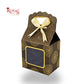 Premium Gift Box with Window I RCF-44 I Brown Gold Leafing Print I 4x2.5x3.5 inches