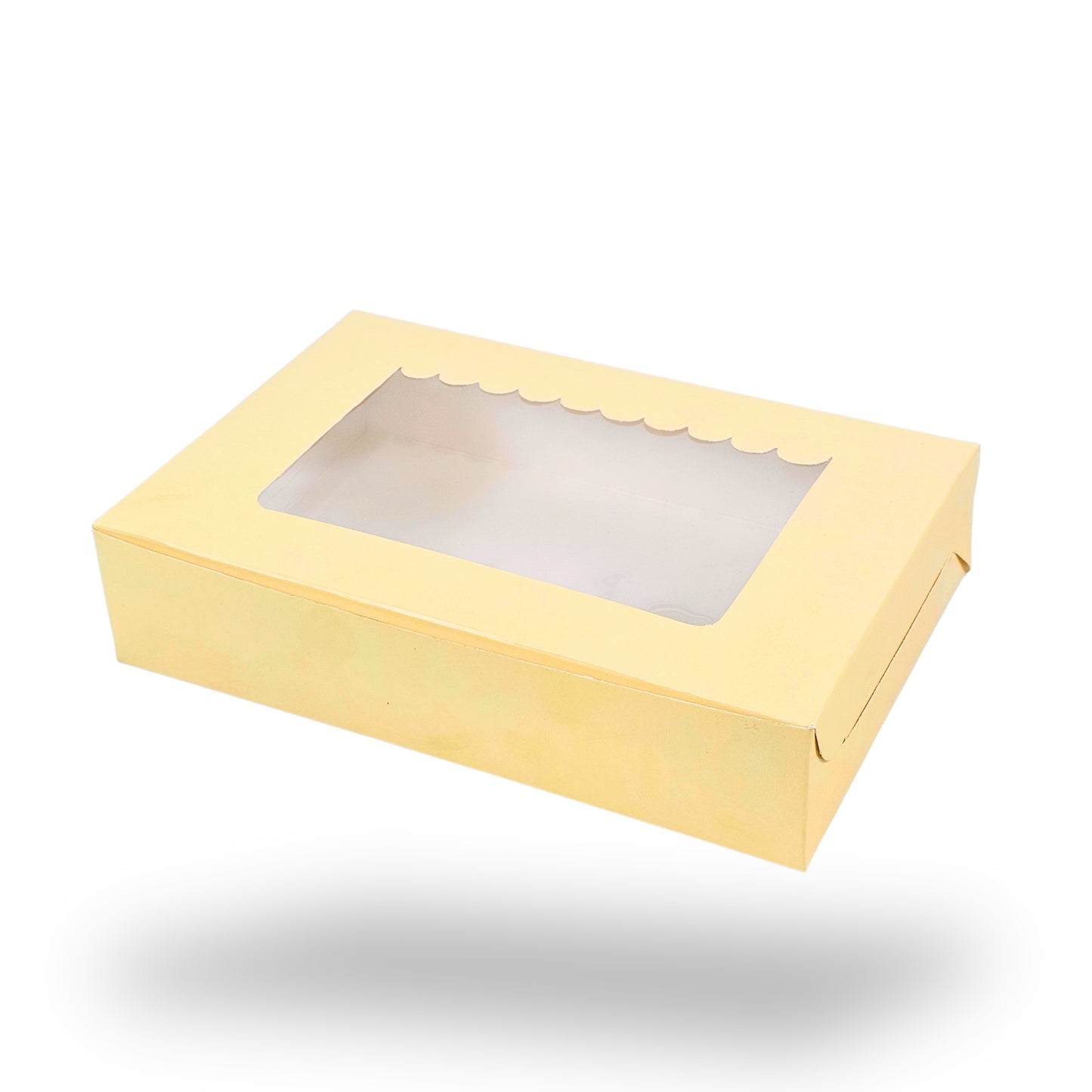 6pc Brownie Window Box I 9x6x1.75 Inches I Cream