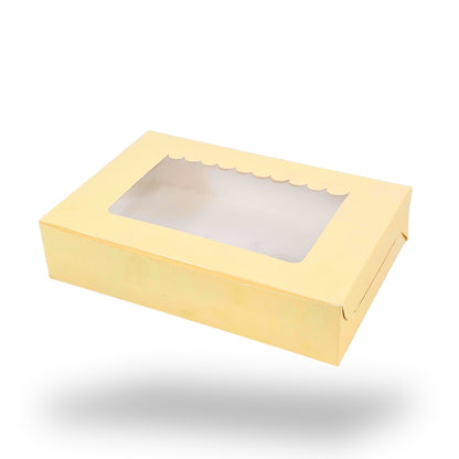 6pc Brownie Window Box I 9x6x1.75 Inches I Cream