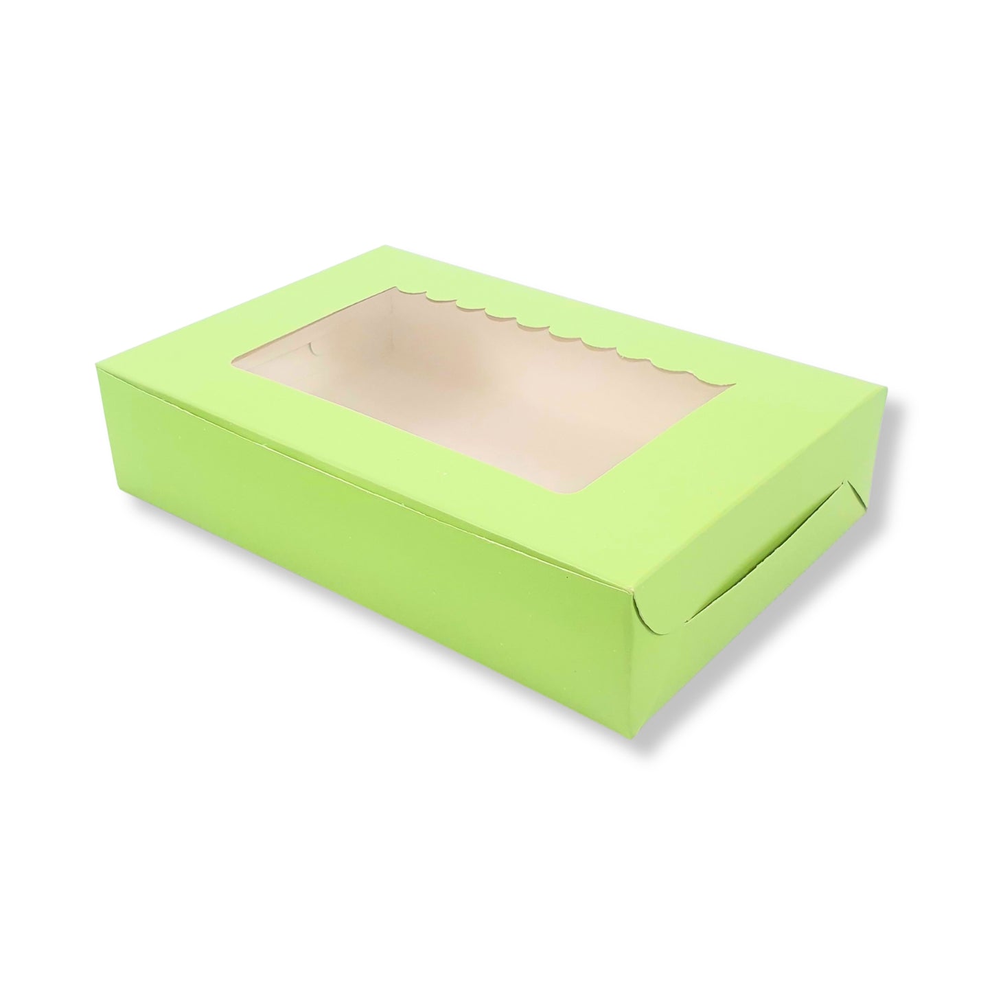 6pc Brownie Window Box I Green Color I 9x6x1.75" Inches