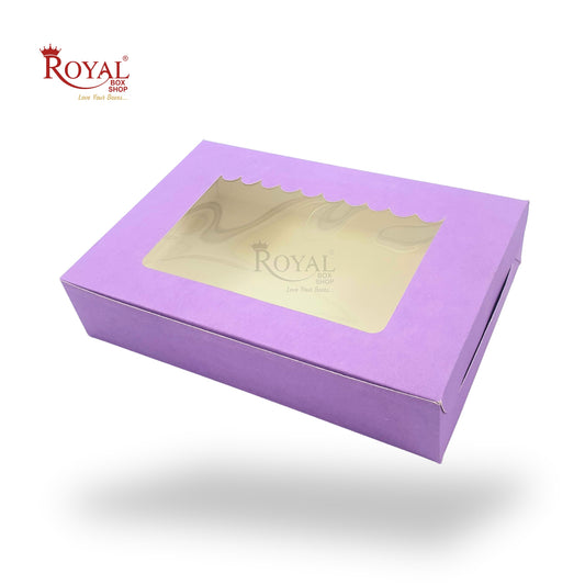 6pc Brownie Window Box I Purple Color I 9x6x1.75" Inches