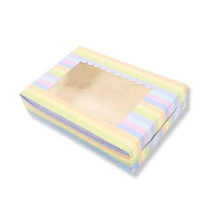 6pc Brownie Window Box | Rainbow Color | 9"x6"x2" Inches | B2B