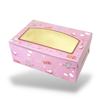 6 Cupcake Valentine Theme Box I Size 10x6.57x3.5" Inch I Purple Color