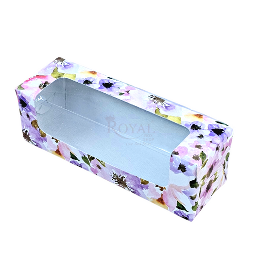 6pc Macarons Box - Floral Print - 6 x 2 x 2 Inches Royal Box Shop