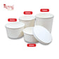 750 ML Round Food Containers Tub With Lids I Disposable & Biodegradable Paper I White Color I Food Storage Tub, Take Away Box Royal Box Shop