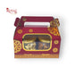 2 Jar Box With Handle I Maroon Gold Foiling Print I 7"x3.5"x3.5" inches I For Return Favor Gifts, Dryfruits Gift Bags