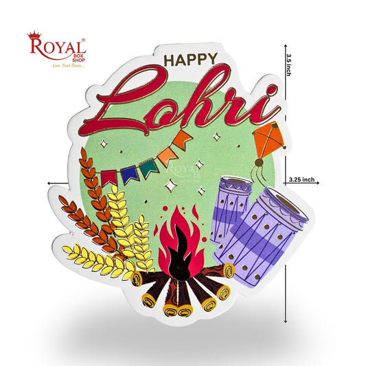 Happy Lohri Tags I D2 | Mix Color | Pack of 50 | Festive Tags for Gift Hampers & Baskets