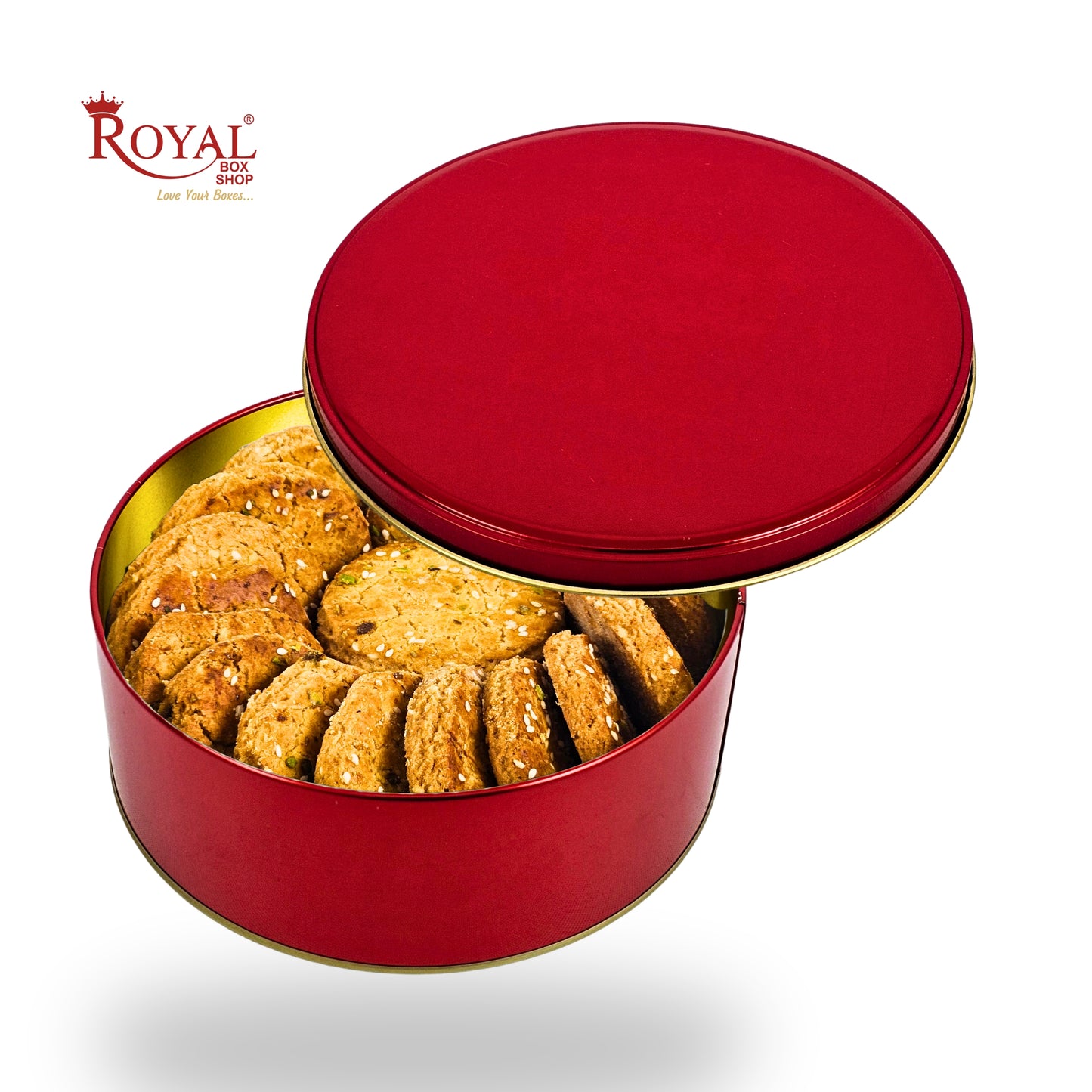 Premium Tin Box I 7"x2.5" Inches I Red I Perfect for Christmas Gift, Return Gifts, Hamper Box, Storage