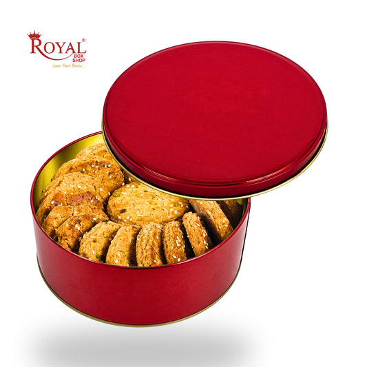 Premium Tin Box I 7"x2.5" Inches I Red I Perfect for Christmas Gift, Return Gifts, Hamper Box, Storage