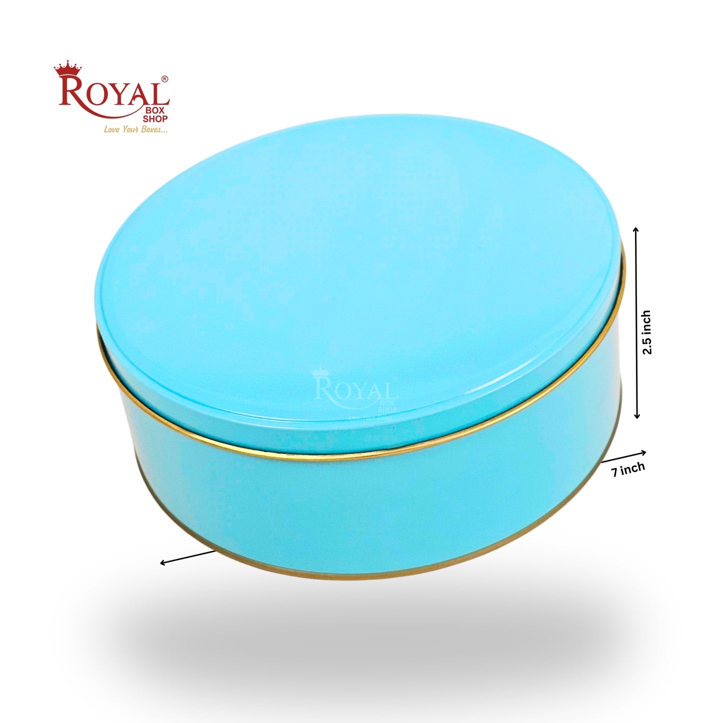Premium Tin Box I 7"x2.5" Inches I Baby Blue I Perfect for Christmas Gift, Return Gifts, Hamper Box, Storage