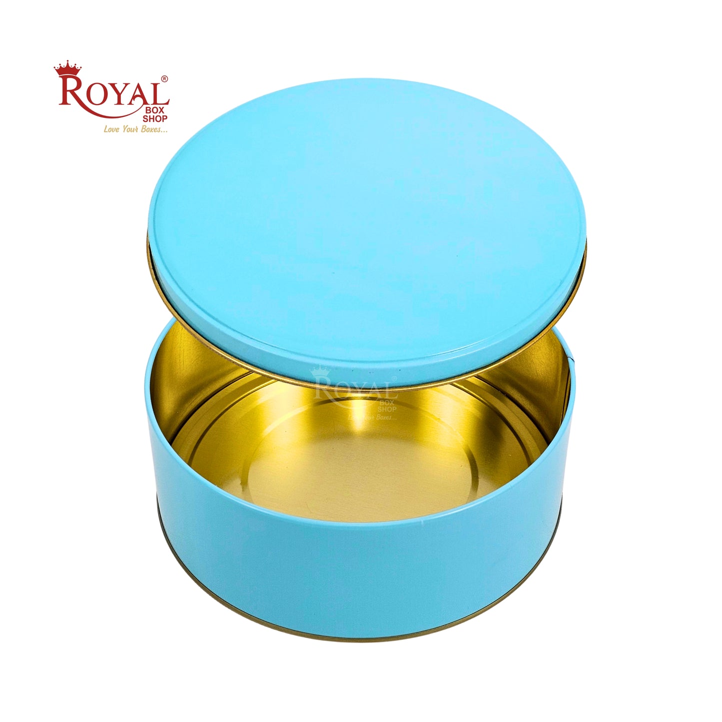 Premium Tin Box I 7"x2.5" Inches I Baby Blue I Perfect for Christmas Gift, Return Gifts, Hamper Box, Storage