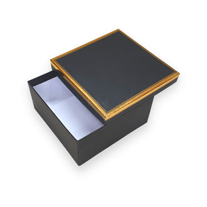 Hamper Gift Boxes I 7x7x3.5 Inches I Black with Gold Foiling I For Return Wedding Corporate Hamper Gifts Box