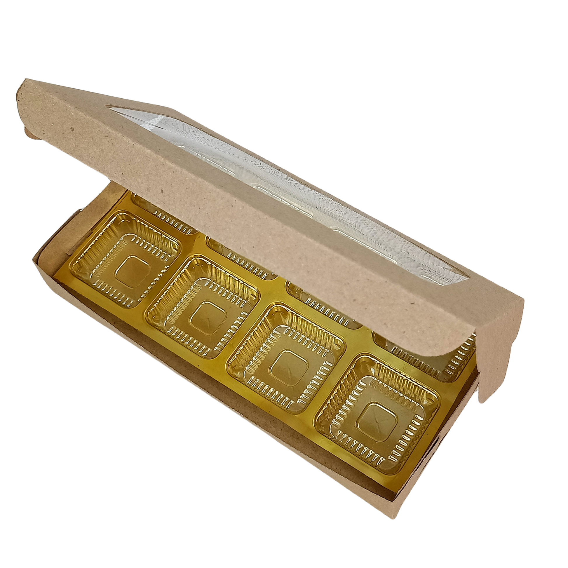 8 Cavity Chocolate Boxes I 7.5 x 4 x 1.25 inches I Kraft Box Royal Box Shop