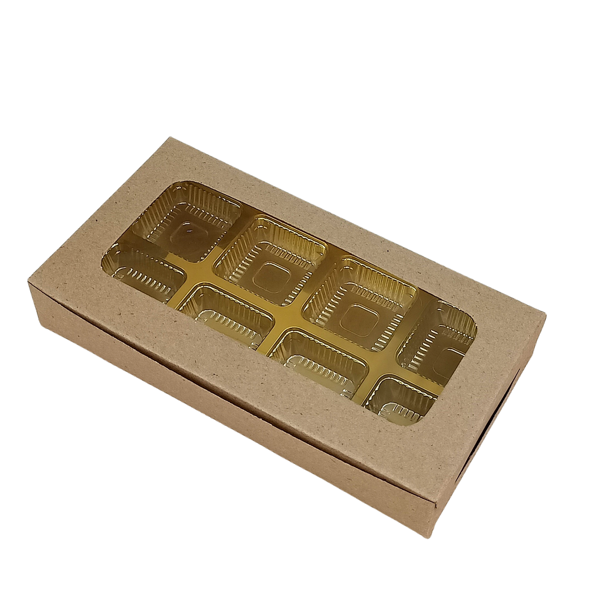 8 Cavity Chocolate Boxes I 7.5 x 4 x 1.25 inches I Kraft Box Royal Box Shop