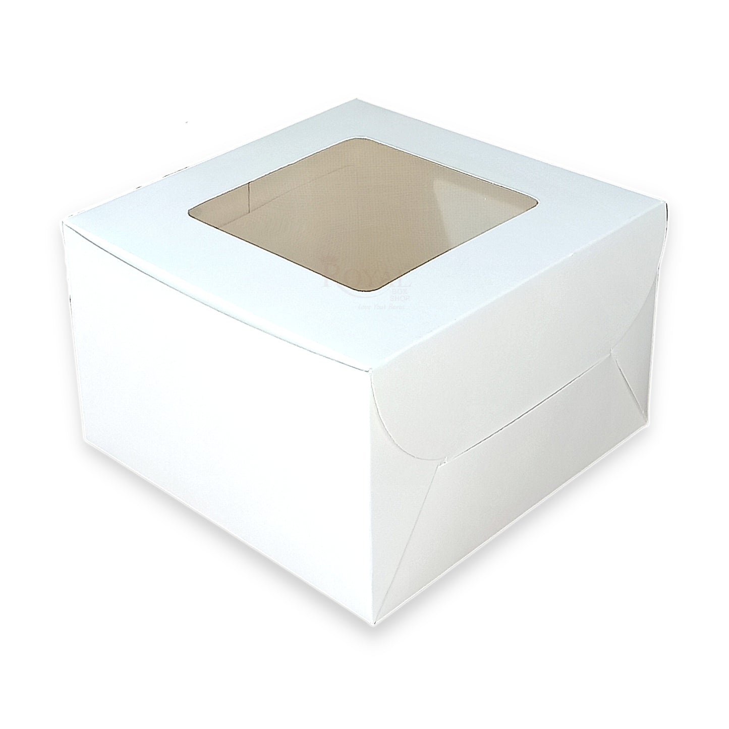 RoyalBoxShop® Cake Box With Window I Size 8x8x5 inch I White 300 GSM I Half Kg Cake Box