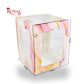 RoyalBoxShop® 5-Window Gift Box | 8x8x10 Inch | Pink Marble | Perfect for Bakery Cakes, Gifts, Parties, Any Occasion
