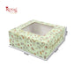 Dry Cake Box With Window I Size 8x8x3 inch I Green Floral