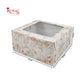 Window Cake Box I 8x8x5 Inches I Floral Print Grey -WB