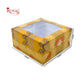 Window Cake Box I 8x8x5 Inches I Floral Print Yellow -WB