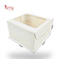 RoyalBoxShop® Cake Box With Window I Size 8x8x5 inch I White 300 GSM I Half Kg Cake Box