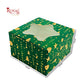 Christmas Theme Cake Box with Window | 8x8x5 Inch | Green | WB | Half kg Cake Box