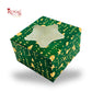 Christmas Theme Cake Box with Window | 8x8x5 Inch | Green | WB | Half kg Cake Box