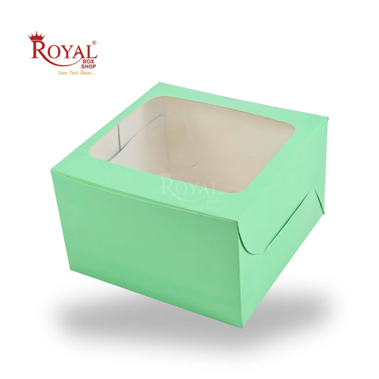 Window Cake Box | 8x8x5 Inches | Spring Green | FBB Paper | Half Kg Cake Box