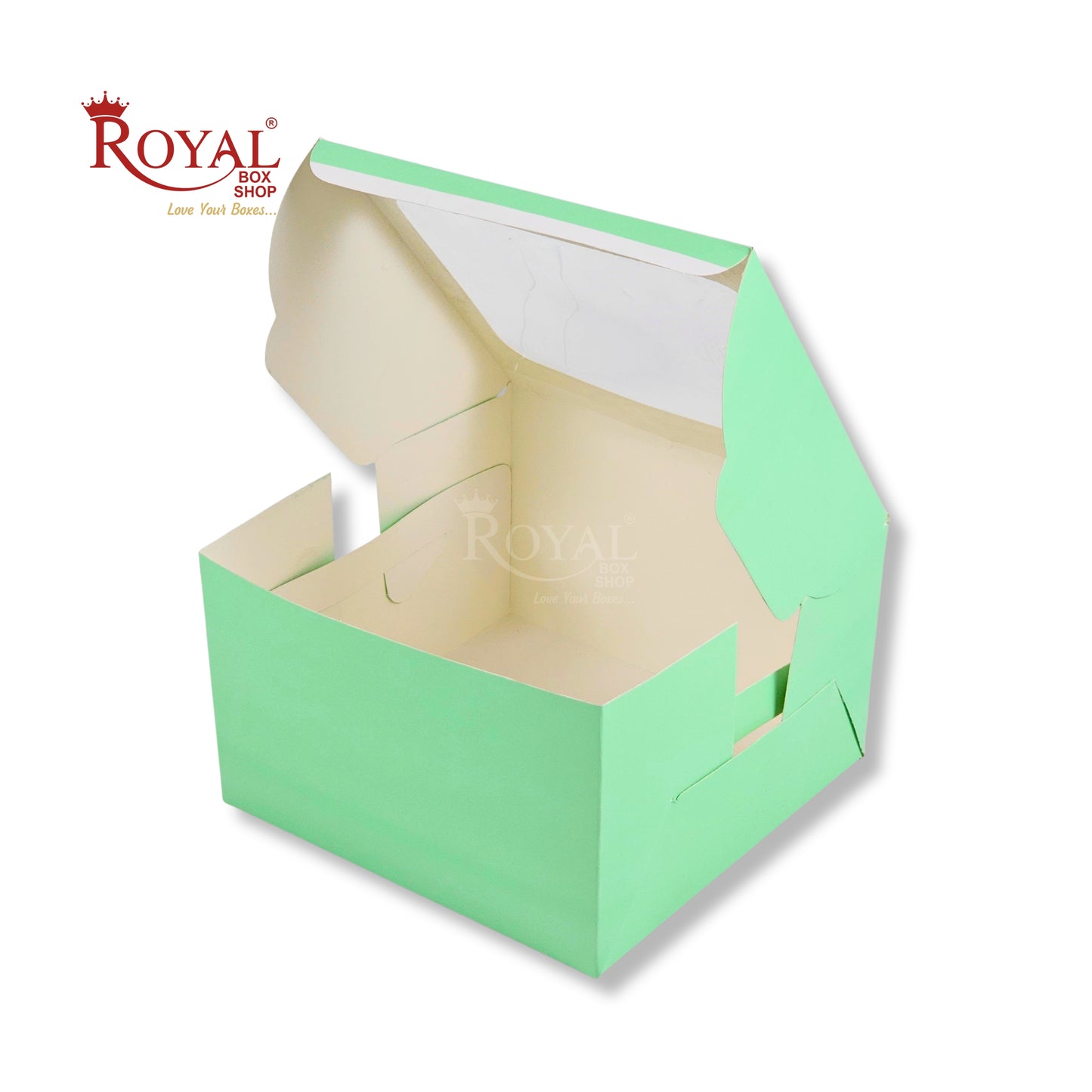 Window Cake Box | 8x8x5 Inches | Spring Green | FBB Paper | Half Kg Cake Box