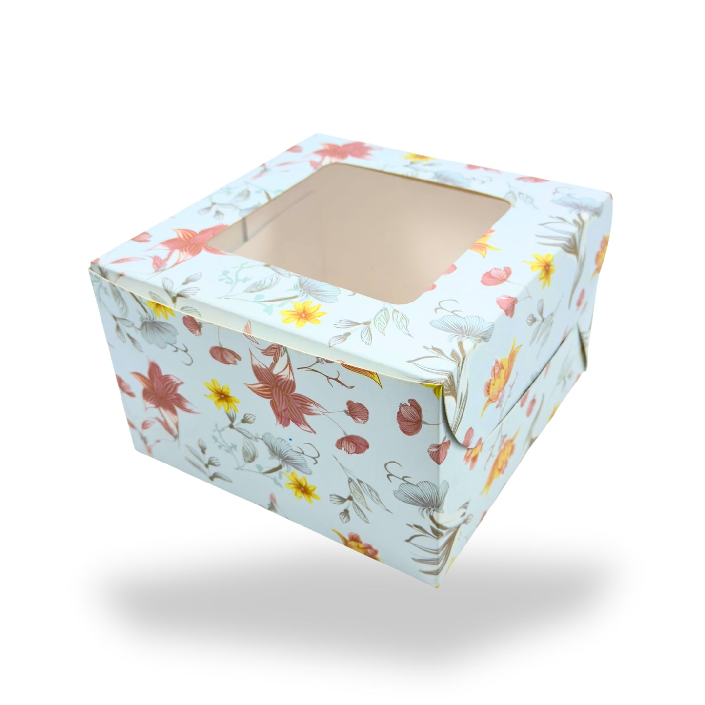 Window Cake Box I 8x8x5" Inches I Blue Floral I FBB Paper